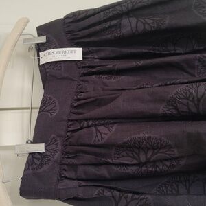 NWT Chen Burkett New York Black/Grey Tree Pattern Skirt Size XL